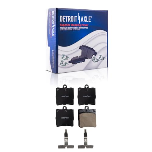 Image of Detroit Axle - Rear Brake Pads for 2004-2008 Chrysler Crossfire, 1999-2005 Mercedes-Benz C230, 2001-2005 C240, 1996-2000 C280, 1996-1997 E300, 1998-2004 SLK230, 2006-2008 SLK280, 2009-2011 SLK300