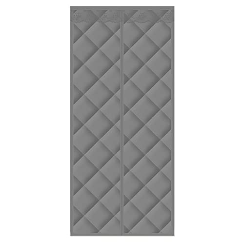 Cortina térmica magnética para puerta, resistente al viento, resistente al frío, de algodón, para aire acondicionado, calefacción, habitación, cocina, gris, 70 x 200 cm