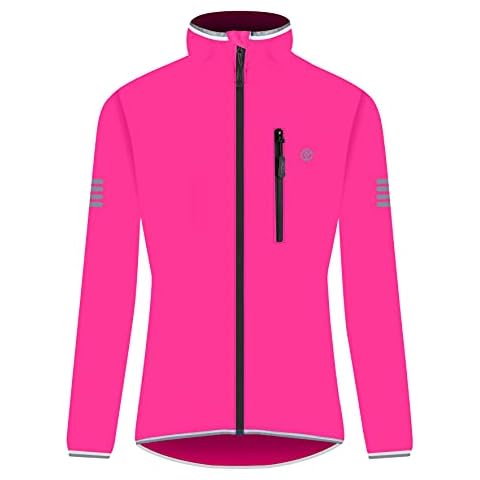 Proviz Men's and Women's Reflective Lightweight Unisex Waterproof Hooded Cycling Jacket Hi Visibility Coat, Pink, Medium Cover