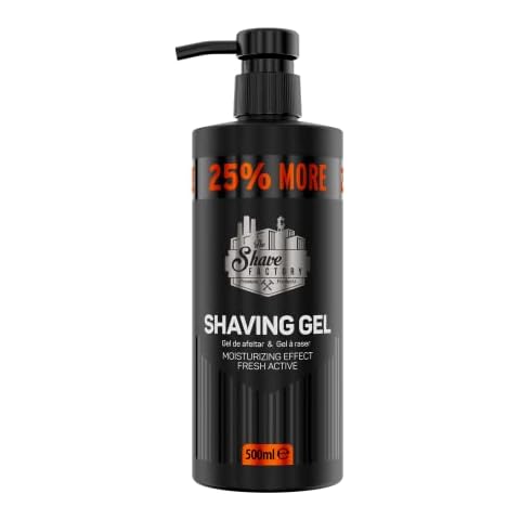 The Shave Factory Shaving Gel - Moisturizing Effect Fresh Active Product for Professional Barbers/Hairdressers and Traditional Shaving Enthusiasts (Fresh, 500ml) Cover