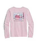Vineyard Vines Girls' Apres Ski Cocoa Whale Long-Sleeve Pocket Tee, Flamingo, 2T