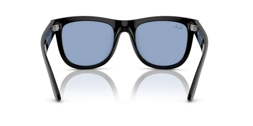 Ray-Ban RBR0502SF Wayfarer Reverse Low Bridge Fit Sunglasses, Black/Light Blue, 53 mm - image 4