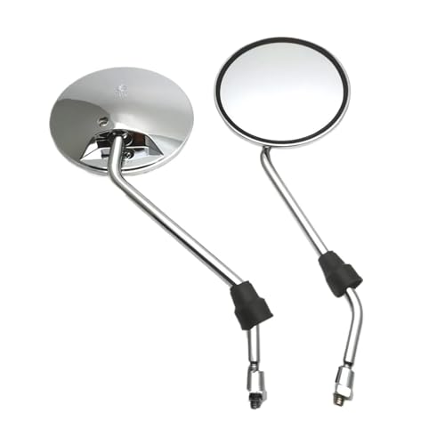 Espejos retrovisores para moto de alta visibilidad con cristal convexo y acabado plata