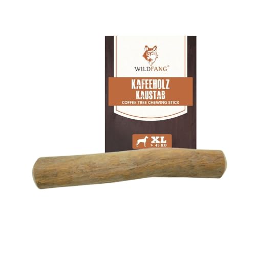 Wildfang® Legno di Caffè Cani, X-Grande – Masticativo Resistente per Masticatori Aggressivi, Gioco per la Dentizione dei Cuccioli,Bastoncini in legno di caffè per cani oltre 45 kg, Confezione da 1