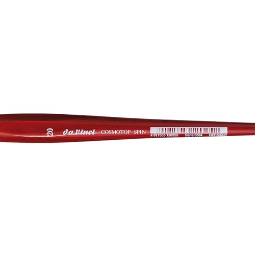 Image of da Vinci Watercolor Series 5584 CosmoTop Spin Paint Brush, Pointed Oval Synthetic with Red Handle, Size 20