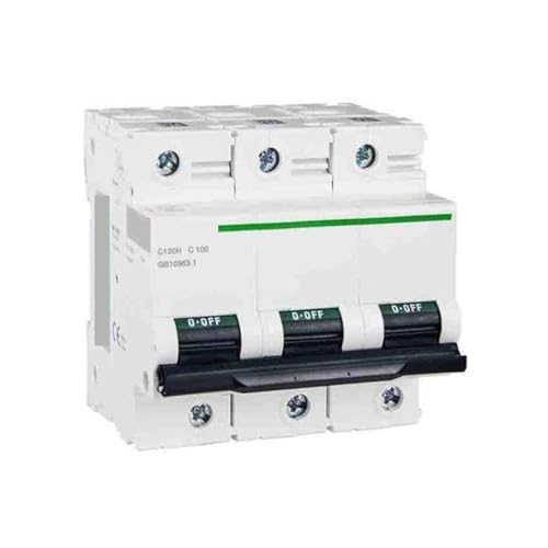 Disyuntor C120H 3P C100A con poder de corte de 10kA contra cortocircuitos