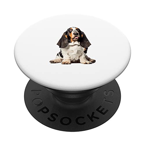 Basset Hound PopSockets Swappable PopGrip, Black