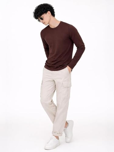 Image of Men's Regular Fit Plain Full Sleeve T- Shirt, Spun Cotton Fabric, Soft and Comfortable Casual Everyday Wear (Pack of 3) (Size Range S to 2XL)