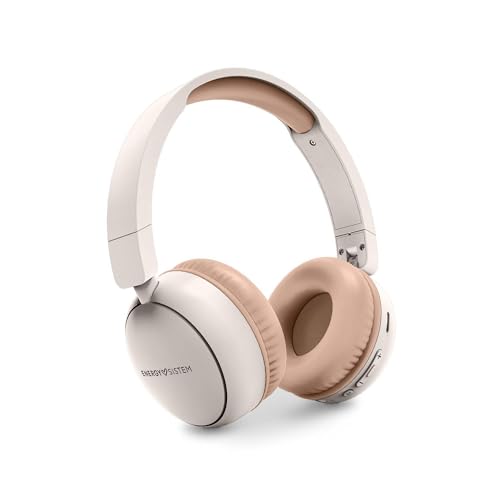 Energy Sistem Radiobeat Auriculares Bluetooth 5.4, 20h de batería, conexión multidispositivo, diseño Plegable, Radio FM, Micro SD MP3 Player, Asistente de Voz (Cream)