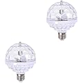 Uonlytech 2 Pcs Revolving Light Disco Light Rotating Disco Lights Disco Lamp Disco Light Bulb Disco Bulb Rotating Ktv Ball Lamp Color Dj Lamp Dj Light Ball To Rotate Plastic Led White