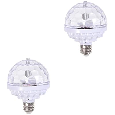 Uonlytech 2 Pcs Revolving Light Disco Light Rotating Disco Lights Disco Lamp Disco Light Bulb Disco Bulb Rotating Ktv Ball Lamp Color Dj Lamp Dj Light Ball To Rotate Plastic Led White