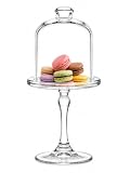 SWEET HOME Alzatina per dolci pasticceria in vetro con cupola in vetro cod.AC00410LU cm 18...