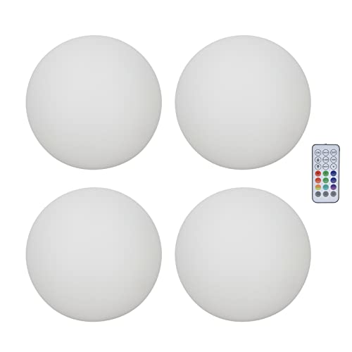Asotagi Lot de 4 boules lumineuses LED étanches avec télécommande sans fil pour extérieur