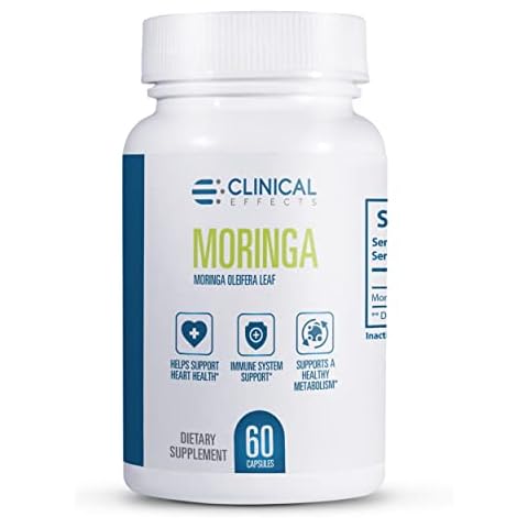 Clinical Effects Moringa Oleifera - 800mg Moringa Capsules Superfood Supplement - Heart, Joint, Energy and Immune Support Supplement - 60 Capsules Cover