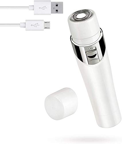 Electric Shaver Women USB Charge - CYOUH Hair Remover for Women Electric Painless Ladies Shaver for face Hair/Leg/Hand/Bikini line/Armpit, Safe & Gentle (White)