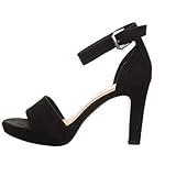 s.Oliver 28317-24 Damen, Frauen Sandalen,Riemchensandalen,Da.-Sandalette,Sandalette,Sommerschuh,Sommersandale,Absatz,BLACK (Schwarz)