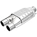 MagnaFlow Universal Catalytic Converter OEM Grade Federal/EPA Compliant 51007 - Stainless Steel 2.5in Inlet/2in Outlet Diameter, 16in Overall Length, No O2 Sensor - OEM Replacement