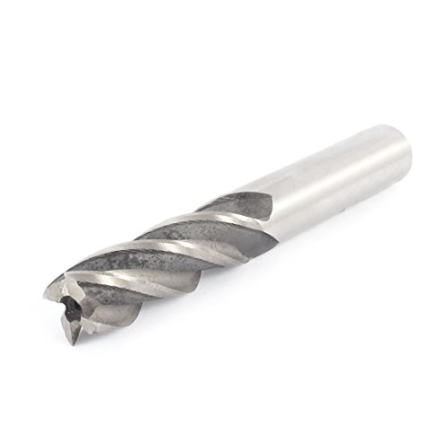 Aexit Helical Groove End Mills 4 Flute High Speed Steel Cutter End Mill 12mm Square Nose End Mills x 12mm