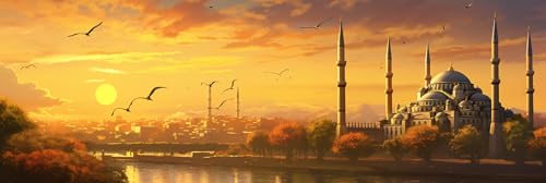 Peinture diamant adulte coucher de soleil 50x150cm grand format paysages broderie point de croix