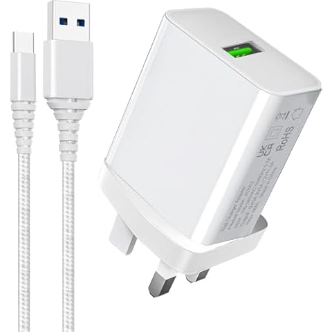 18W Quick Charge UK Charger with Cable Cover