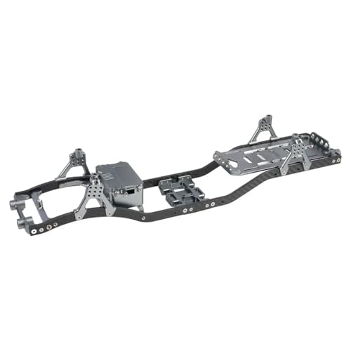 Châssis SCX10 en carbone gris anti-torsion avec support d'amortisseur réglable 1/10