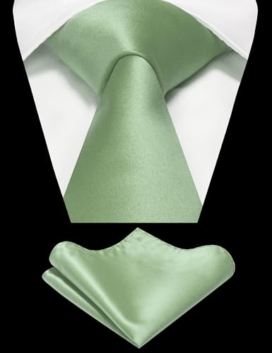 Image of RBOCOTT Solid Color Tie and Pocket Square Hankerchief with Lapel Pin Set for Men