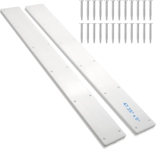 Desunqin 47.25" X 5" PE Trailer Bunk Glides, 4PCS Heavy Duty Boat Trailer Bunk Slide Pads with Screws and 12 Holes, Smoother Boat Trailer Glide Bunk Enders for Loadings and Launches Easier
