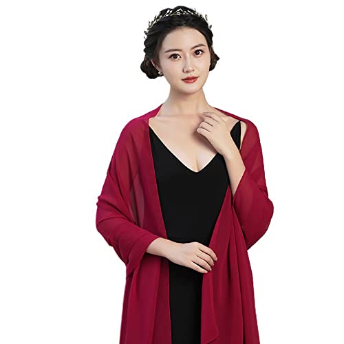 SlenyuBridal Women's Long Chiffon Shawl Scarfs Accessory for Prom Evening Dress Beach Wrap