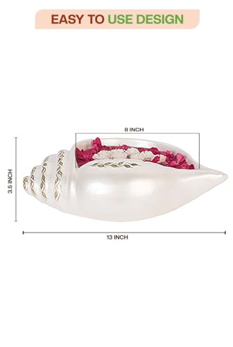 Shabana Art Potteries Village Decor Terracotta Sangu Urli (Sangu Urli), 500 Liter, White