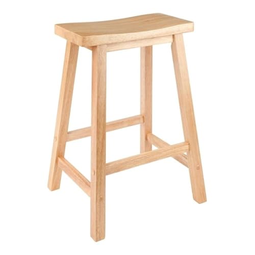 Pemberly Row 24" Saddle Seat Counter Stool, Solid Wood Construction,