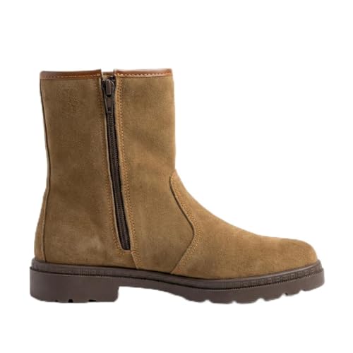 NOESLOMISMO BY DILEMA Botas Safari Hombre Piel Serraje con Forro Borreguito y Cremallera – Desert Boots Ante Hechas a Mano en España – Carapijos Invierno Suela Crepe, Cómodas para Andar y Campo