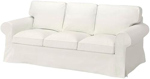 Funda de repuesto para sofá compatible con IKEA Ektorp, color blanco blando, funda para sofá IKEA ektorp (funda de 3 asientos (no es compatible con disponible en Yaxa Peru