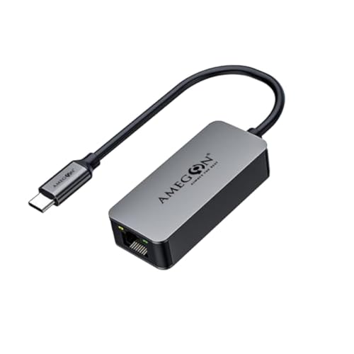 Image of Amua32 USB C-LAN 2.5G Port, Speed: 10M /100M / 1000M / 2500Mbps, for Projector, Monitor, TV, USB C Phone, Laptop, Black