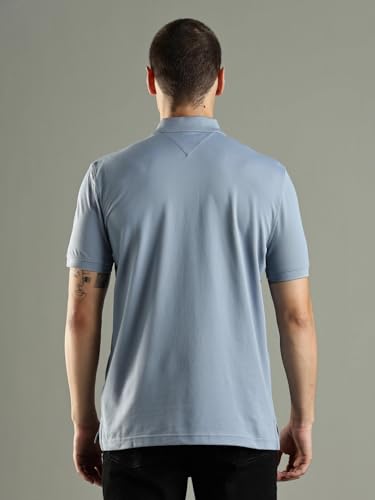 Image of Tommy Hilfiger Solid Regular Fit Cotton Polo T-Shirt