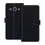 ESACMOT Étui Portefeuille en Cuir Compatible avec Samsung Galaxy Ace 3 Coque à Rabat avec Porte Cartes et Support, Fermeture Magnétique, Étui Folio Antichoc (Noir)