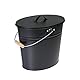 Kamino Flam 333252 Ascheeimer Für Kamin, Kohleneimer 24 Liter Mit Deckel Und Tragegriff Für Kohle Und Asche, Kamin, Ofen, Grill, Schwarz