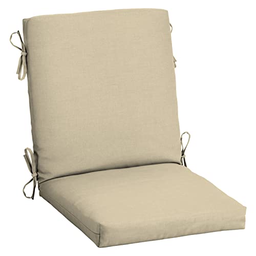 Image of Arden Outdoor Midback Chair Cushion, 18 x 16.5, Tan Leala