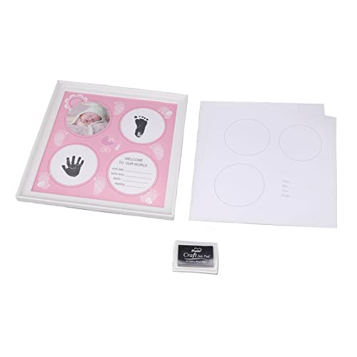 Omabeta Kit de pegada de mão de bebê, kit de moldura de impressão de bebê resistente e seguro para e