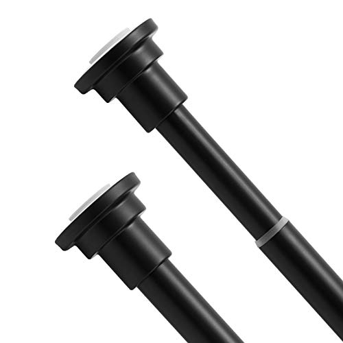 Barra de cortina de 83-150 cm sin taladro negro mate NE09C