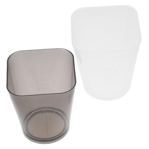 Gatuida 2 piezas Vasos Medidores de Plástico con Gran Capacidad Diseño Cuadrado Transparente Gris y Blanco Resistente y Fácil de Limpiar para Cocina