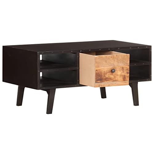 Table basse bois de récupération massif, meuble de salon d'exception et durable - 5