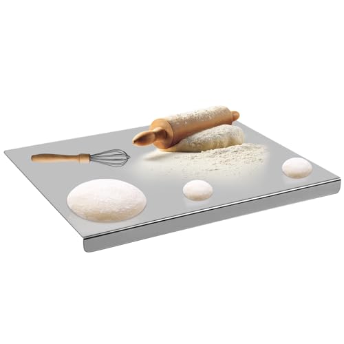 Sibosen Edelstahl-Schneidebrett 30 x 40cm,Küche Schneidbrettchen,Schweres Schneidebrett zum Kochen, Backen Brot Restaurant zum Kneten, für Fleisch, Gemüse für Küche Bar