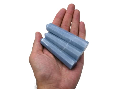 Image of Crystal Heaven Certified Angelite Crystal Tower Obelisk Point for Chakra, Healing and Balancing - AAA Grade Original Certified Gemstone Agate for Reiki Meditation Yoga Spiritual (3-4 Inches)