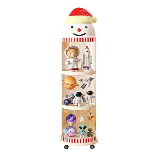 Gifyym Organizador de peluches, Cubo transparente con forma de muñeco de nieve para presentación de peluches, contenedores de almacenamiento para ruedas – para habitación de bebé, dormitorio