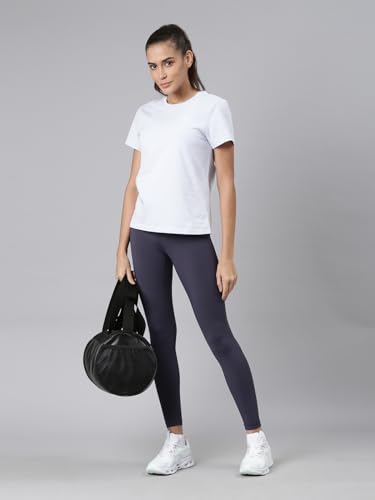 Image of XTEP Comprehensive Training Series, Slim Fit, Short Sleeve, Cotton+Elastene, Crew Neck Design, Twill Weave, Typography Printed Training T-Shirt for Women