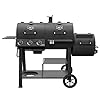 Oklahoma joes canyon charcoal and propane gas combination smoker and grill black steel 24203004  urban country home decor