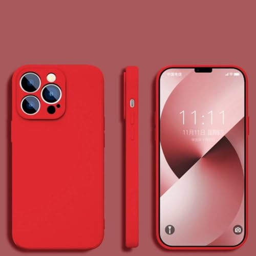 Coque silicone liquide iPhone 12 carrée protégeant intégralement la lentille photo