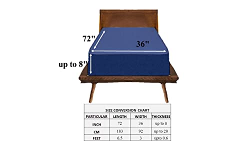 Image of Trance Cotton Feel Terry Ultra Soft Waterproof Mattress Protector | Breathable - Hypoallergenic Mattresses Cover (72x36 inch | 6x3 feet, Classic Blue - Pack of 1)