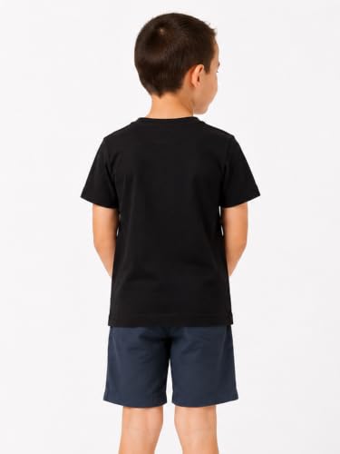 Image of LittleSpring Boys Girls T Shirt Rainbow Striped Cotton Crewneck Tees for Kids Fashion