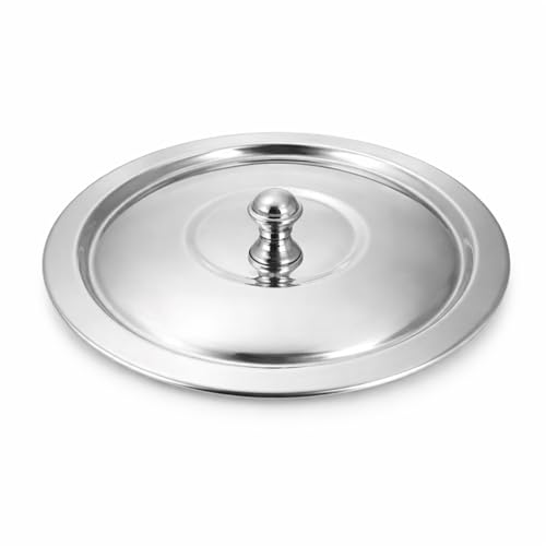 Image of KC Stainless Steel Heavy Gauge Ciba /Lids /Tope /Cheeba Cover Set of 5 with Knob, 14.5cm, 15.5cm, 16.5cm, 18cm, 19cm